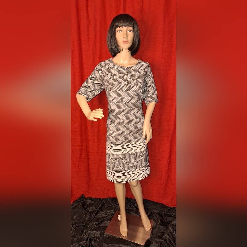 I LE NEW YORK/ size 12 /black.and white midi dress